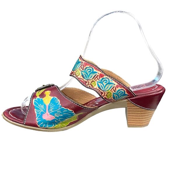 L'artiste X Spring Step Women's Cabernet Maroon Slip On Sandal Size 38 US 7.5/8 - Picture 2 of 12